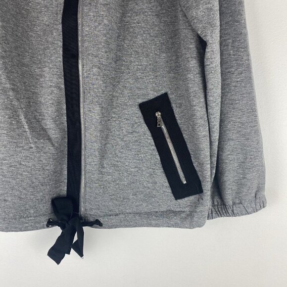 Elie Tahari Women's Zip Jacket Size XL Gray Heathered Black Accents - Picture 4 of 11